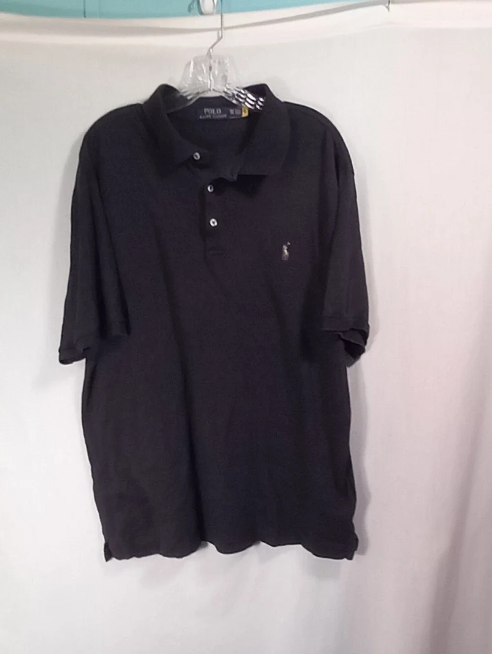 Polo Ralph Lauren Charcoal Gray Quarter Button Short Sleeve Polo Top Size XLT